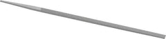 Grobet - 8" Standard Precision Swiss Pattern Narrow Pillar File - Double Cut, 11/32" Width Diam x 11/64" Thick, With Tang - USA Tool & Supply