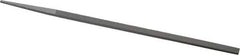 Grobet - 8" Standard Precision Swiss Pattern Narrow Pillar File - Double Cut, 11/32" Width Diam x 11/64" Thick, With Tang - USA Tool & Supply