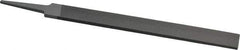 Grobet - 8" Standard Precision Swiss Pattern Hand File - Double Cut, 29/32" Width Diam x 3/16" Thick, With Tang - USA Tool & Supply