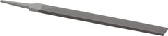 Grobet - 10" Standard Precision Swiss Pattern Hand File - Double Cut, 1" Width Diam x 1/4" Thick, With Tang - USA Tool & Supply