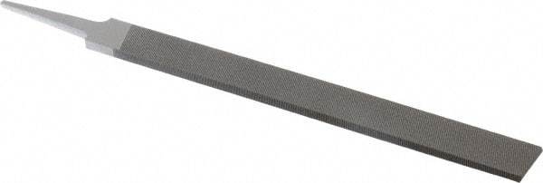 Grobet - 10" Standard Precision Swiss Pattern Hand File - Double Cut, 1" Width Diam x 1/4" Thick, With Tang - USA Tool & Supply