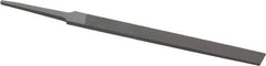 Grobet - 4" Standard Precision Swiss Pattern Regular Pillar File - Double Cut, 3/8" Width Diam x 1/8" Thick, With Tang - USA Tool & Supply