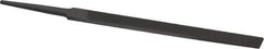 Grobet - 4" Standard Precision Swiss Pattern Regular Pillar File - Double Cut, 3/8" Width Diam x 1/8" Thick, With Tang - USA Tool & Supply