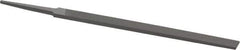 Grobet - 6" Standard Precision Swiss Pattern Regular Pillar File - Double Cut, 1/2" Width Diam x 11/64" Thick, With Tang - USA Tool & Supply