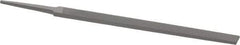 Grobet - 6" Standard Precision Swiss Pattern Regular Pillar File - Double Cut, 1/2" Width Diam x 11/64" Thick, With Tang - USA Tool & Supply