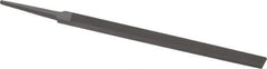 Grobet - 6" Standard Precision Swiss Pattern Regular Pillar File - Double Cut, 1/2" Width Diam x 11/64" Thick, With Tang - USA Tool & Supply