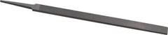 Grobet - 8" Standard Precision Swiss Pattern Regular Pillar File - Double Cut, 19/32" Width Diam x 13/64" Thick, With Tang - USA Tool & Supply