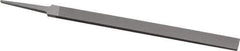 Grobet - 8" Standard Precision Swiss Pattern Regular Pillar File - Double Cut, 19/32" Width Diam x 13/64" Thick, With Tang - USA Tool & Supply