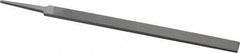 Grobet - 10" Standard Precision Swiss Pattern Regular Pillar File - Double Cut, 23/32" Width Diam x 15/64" Thick, With Tang - USA Tool & Supply