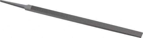 Grobet - 12" Standard Precision Swiss Pattern Regular Pillar File - Double Cut, 25/32" Width Diam x 9/32" Thick, With Tang - USA Tool & Supply