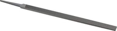 Grobet - 12" Standard Precision Swiss Pattern Regular Pillar File - Double Cut, 25/32" Width Diam x 9/32" Thick, With Tang - USA Tool & Supply