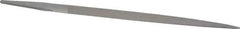 Grobet - 6" Standard Precision Swiss Pattern Pippin File - Double Cut, 25/64" Width Diam x 9/64" Thick, With Tang - USA Tool & Supply