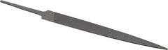 Grobet - 4" Standard Precision Swiss Pattern Warding File - Double Cut, 1/2" Width Diam x 3/64" Thick, With Tang - USA Tool & Supply