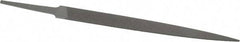 Grobet - 6" Standard Precision Swiss Pattern Warding File - Double Cut, 5/8" Width Diam x 5/64" Thick, With Tang - USA Tool & Supply