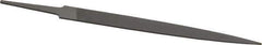 Grobet - 6" Standard Precision Swiss Pattern Warding File - Double Cut, 5/8" Width Diam x 5/64" Thick, With Tang - USA Tool & Supply