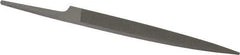 Grobet - 4" Standard Precision Swiss Pattern Knife File - Double Cut, 15/32" Width Diam x 1/8" Thick, With Tang - USA Tool & Supply