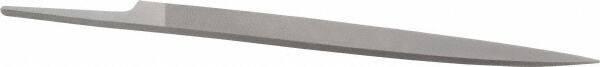 Grobet - 8" Standard Precision Swiss Pattern Knife File - Double Cut, 7/8" Width Diam x 13/64" Thick, With Tang - USA Tool & Supply