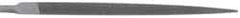 Grobet - 4" Standard Precision Swiss Pattern Three Square File - Double Cut, 9/32" Width Diam, With Tang - USA Tool & Supply