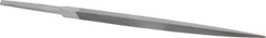 Grobet - 6" Standard Precision Swiss Pattern Three Square File - Double Cut, 3/8" Width Diam, With Tang - USA Tool & Supply