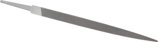 Grobet - 8" Standard Precision Swiss Pattern Three Square File - Double Cut, 1/2" Width Diam, With Tang - USA Tool & Supply