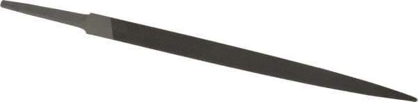 Grobet - 8" Standard Precision Swiss Pattern Three Square File - Double Cut, 1/2" Width Diam, With Tang - USA Tool & Supply