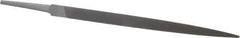 Grobet - 8" Standard Precision Swiss Pattern Three Square File - Double Cut, 1/2" Width Diam, With Tang - USA Tool & Supply