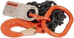 Pewag - 5' Long, 3,500 Lb Basket Capacity, 3,500 Lb Vertical Capacity, Alloy Steel Web Sling - SOS Chain Sling, 9/32" Diam Chain, Silver (Color), with Sling Hook & Master Link - USA Tool & Supply