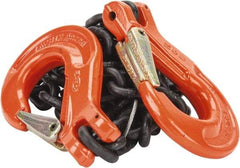 Pewag - 5' Long, 3,500 Lb Basket Capacity, 3,500 Lb Vertical Capacity, Alloy Steel Web Sling - SSS Chain Sling, 9/32" Diam Chain, Silver (Color), with 2 Sling Hooks - USA Tool & Supply