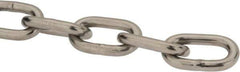 Value Collection - 3/16" Welded Stainless Steel Chain - 1,200 Lb Capacity, Grade 30, Cut to Length, Stainless Steel, Bright Finish - USA Tool & Supply