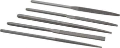 Grobet - 5 Piece Rasp Pattern File Set - 8" Long, Set Includes Half Round, Hand, Round, Square, Three Square - USA Tool & Supply