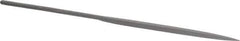 Grobet - 6-1/4" Needle Precision Swiss Pattern Barrette File - Round Handle - USA Tool & Supply