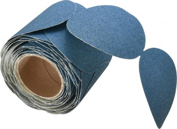 Norton - 5" Diam, 60 Grit Zirconia Alumina Adhesive PSA Disc - Coarse Grade, Blue, F Weighted Backing, Flexible - USA Tool & Supply