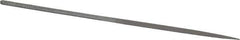 Grobet - 6-1/4" Needle Precision Swiss Pattern Crossing File - Round Handle - USA Tool & Supply