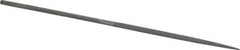 Grobet - 6-1/4" Needle Precision Swiss Pattern Crossing File - Round Handle - USA Tool & Supply