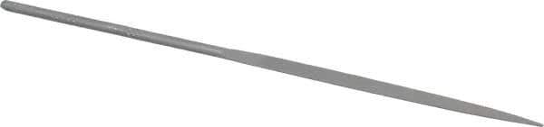 Grobet - 6-1/4" Needle Precision Swiss Pattern Half Round File - Round Handle - USA Tool & Supply