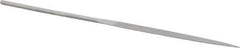 Grobet - 6-1/4" Needle Precision Swiss Pattern Half Round File - Round Handle - USA Tool & Supply