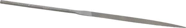 Grobet - 6-1/4" Needle Precision Swiss Pattern Knife File - Round Handle - USA Tool & Supply