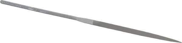 Grobet - 6-1/4" Needle Precision Swiss Pattern Knife File - Round Handle - USA Tool & Supply