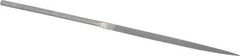 Grobet - 4" Needle Precision Swiss Pattern Three Square File - Round Handle - USA Tool & Supply