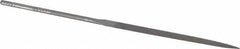 Grobet - 5-1/2" Needle Precision Swiss Pattern Three Square File - Round Handle - USA Tool & Supply