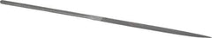 Grobet - 6-1/4" Needle Precision Swiss Pattern Three Square File - Round Handle - USA Tool & Supply