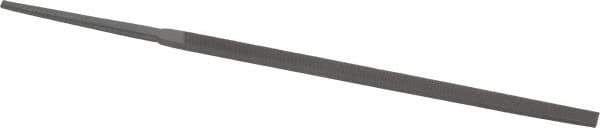 Grobet - 6-1/4" Needle Precision Swiss Pattern Three Square File - Round Handle - USA Tool & Supply