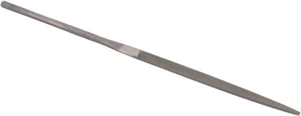 Grobet - 5-1/2" Needle Precision Swiss Pattern Warding File - Round Handle - USA Tool & Supply