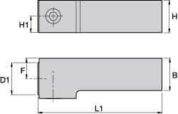 Kennametal - Left Hand Cut, KM25 Modular Connection, Square Shank Lathe Modular Clamping Unit - 1" Square Shank Length, 1" Square Shank Width, 3.819" OAL, Series LCM Square Shank - Exact Industrial Supply