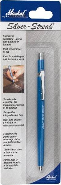 Markal - Metallic Silver Graphite Petroleum Base Marker - Fine Tip - USA Tool & Supply