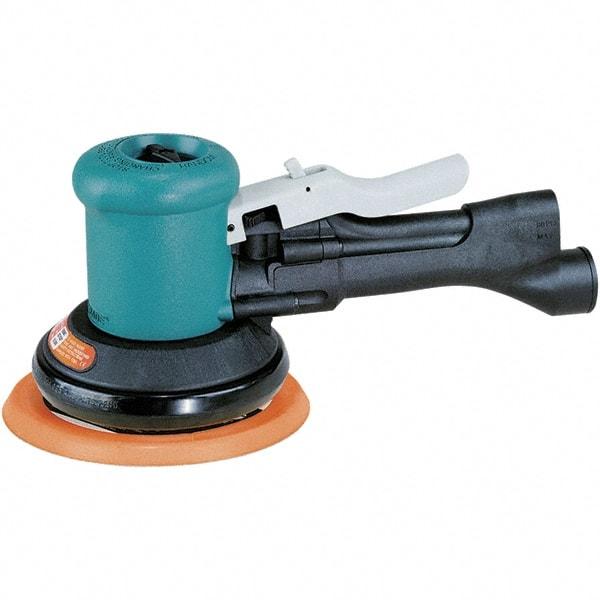 Dynabrade - 12,000 OPM, 23 CFM Air Consumption, Palm Air Orbital Sander - Round Pad, 1/4 NPT Inlet - USA Tool & Supply