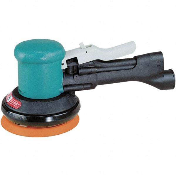 Dynabrade - 12,000 OPM, 23 CFM Air Consumption, Palm Air Orbital Sander - Round Pad, 1/4 NPT Inlet - USA Tool & Supply