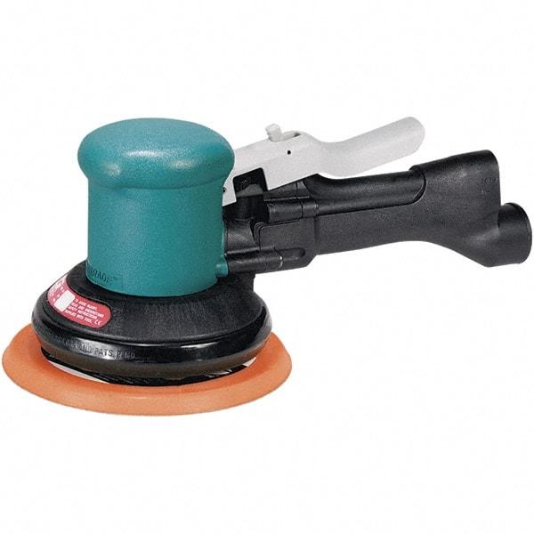 Dynabrade - 12,000 OPM, 23 CFM Air Consumption, Palm Air Orbital Sander - Round Pad, 1/4 NPT Inlet - USA Tool & Supply