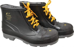 Dunlop Protective Footwear - Men's Size 11 Medium Width Steel Work Boot - Black, Polyurethane, PVC Upper, 6" High, Chemical Resistant, Dielectric, Non-Slip - USA Tool & Supply