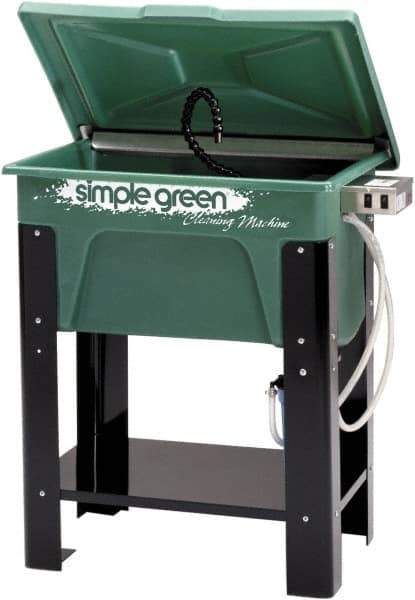 Simple Green - Free Standing Water-Based Parts Washer - 30 Gal Max Operating Capacity, Plastic Tank, 39" High x 35" Long x 24" Wide, 110 Input Volts - USA Tool & Supply